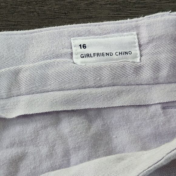 Gap Pants Women’s 16 Lilac Purple Linen Blend Girlfriend Chino Crop Flat Front - Picture 7 of 10
